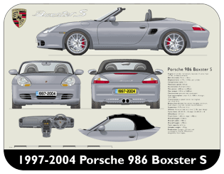 Porsche Boxster S 1997-2004 Place Mat, Medium